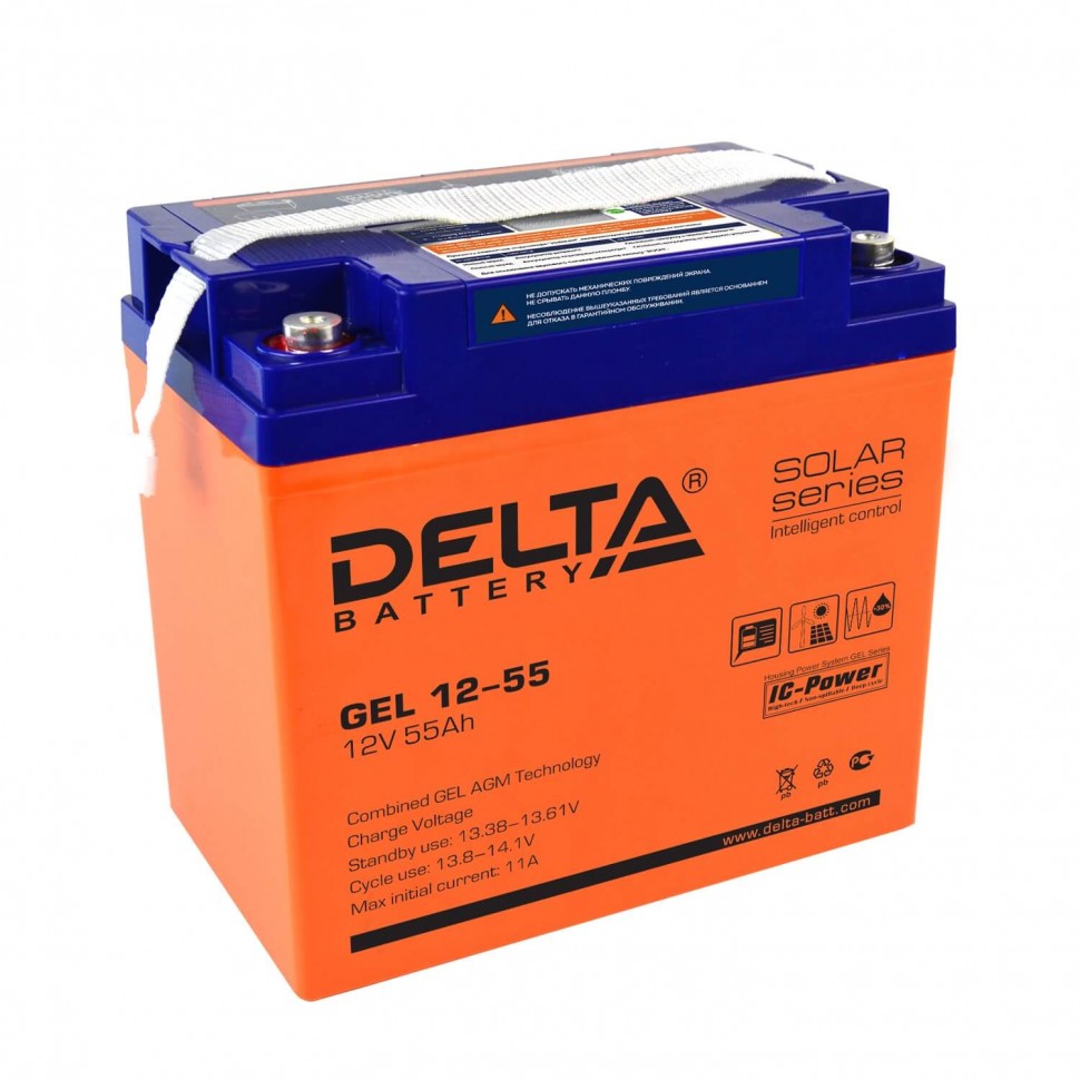 Аккумулятор Delta GEL 12-55 фото 1 — GWS Energy