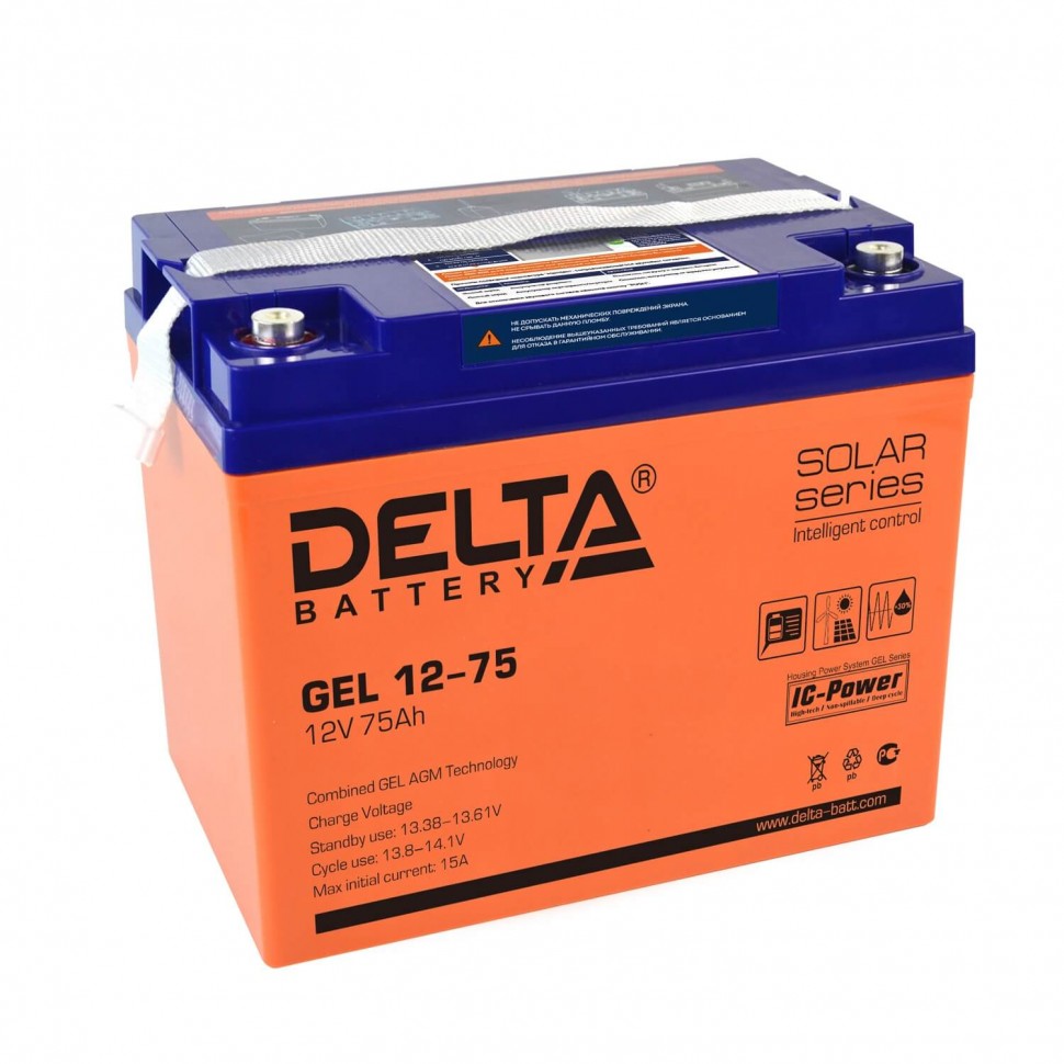 Аккумулятор Delta GEL 12-75 фото 1 — GWS Energy