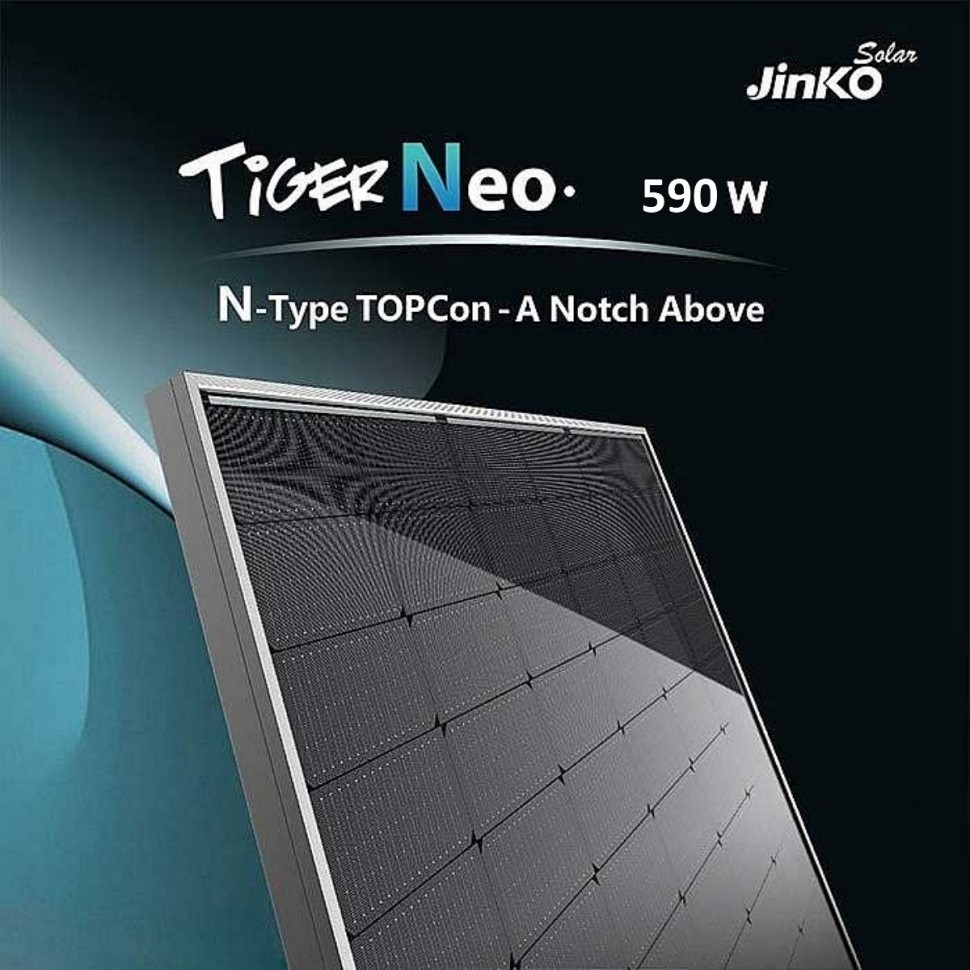 Солнечная батарея JINKO  Tiger Neo 590W JKM590N-72HL4-BDV (DOUBLE GLASS) фото 1 &mdash; GWS Energy