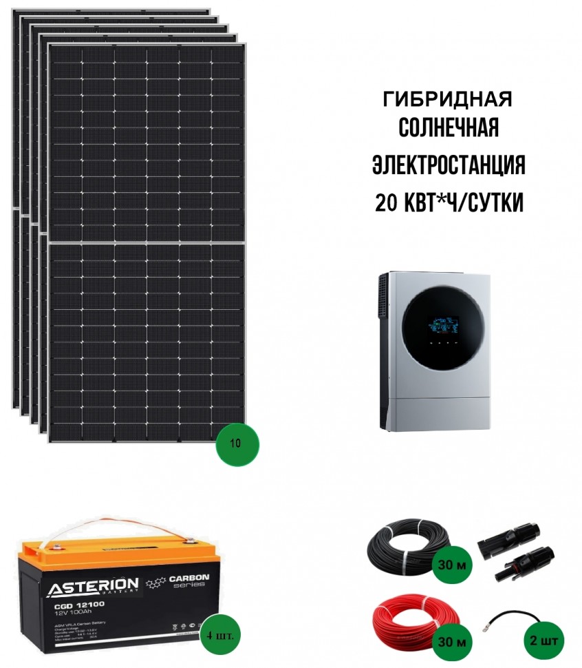 Солнечная гибридная электростанция 20 кВт/сутки*  NEW фото 1 — GWS Energy