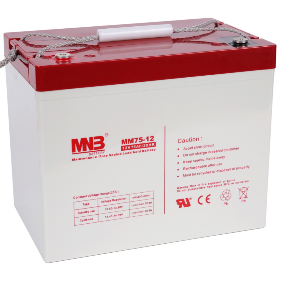 Аккумулятор свинцово-кислотный MNB MM 75-12 фото 1 — GWS Energy