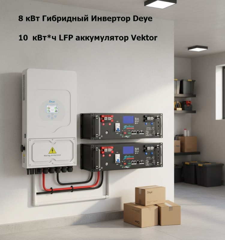 ИБП 8 кВт (Источник бесперебойного питания)  литий железофосфатный LFP  &mdash; GWS Energy