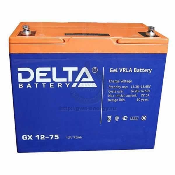 Аккумулятор Delta GX 12-75 фото 1 — GWS Energy