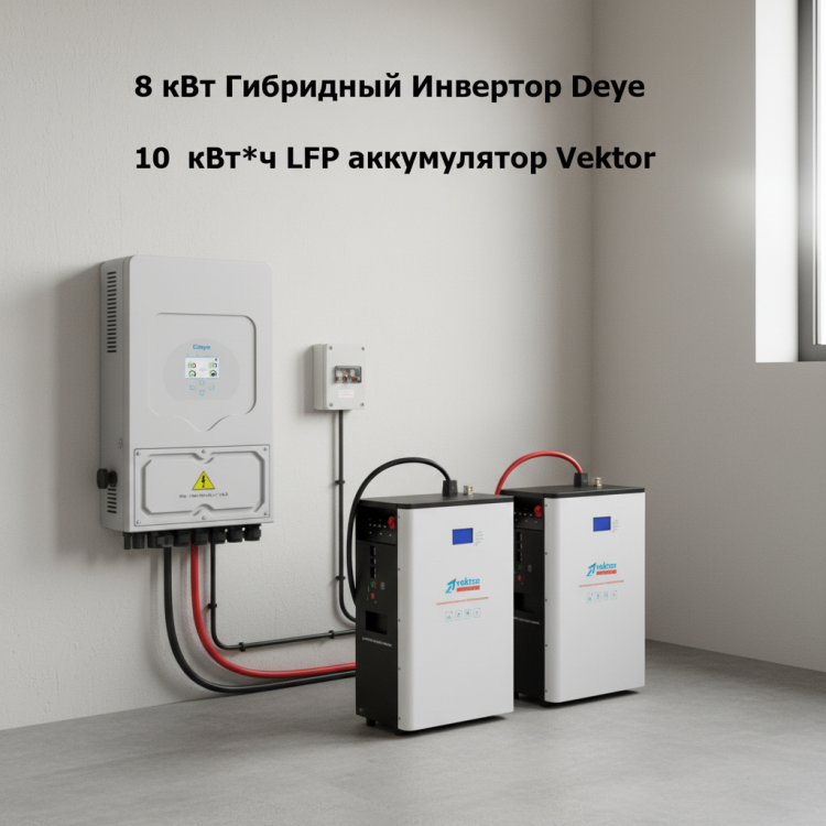 ИБП 8 кВт  литий железофосфатный LFP настенный  &mdash; GWS Energy