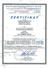 Сертификат TURBINA