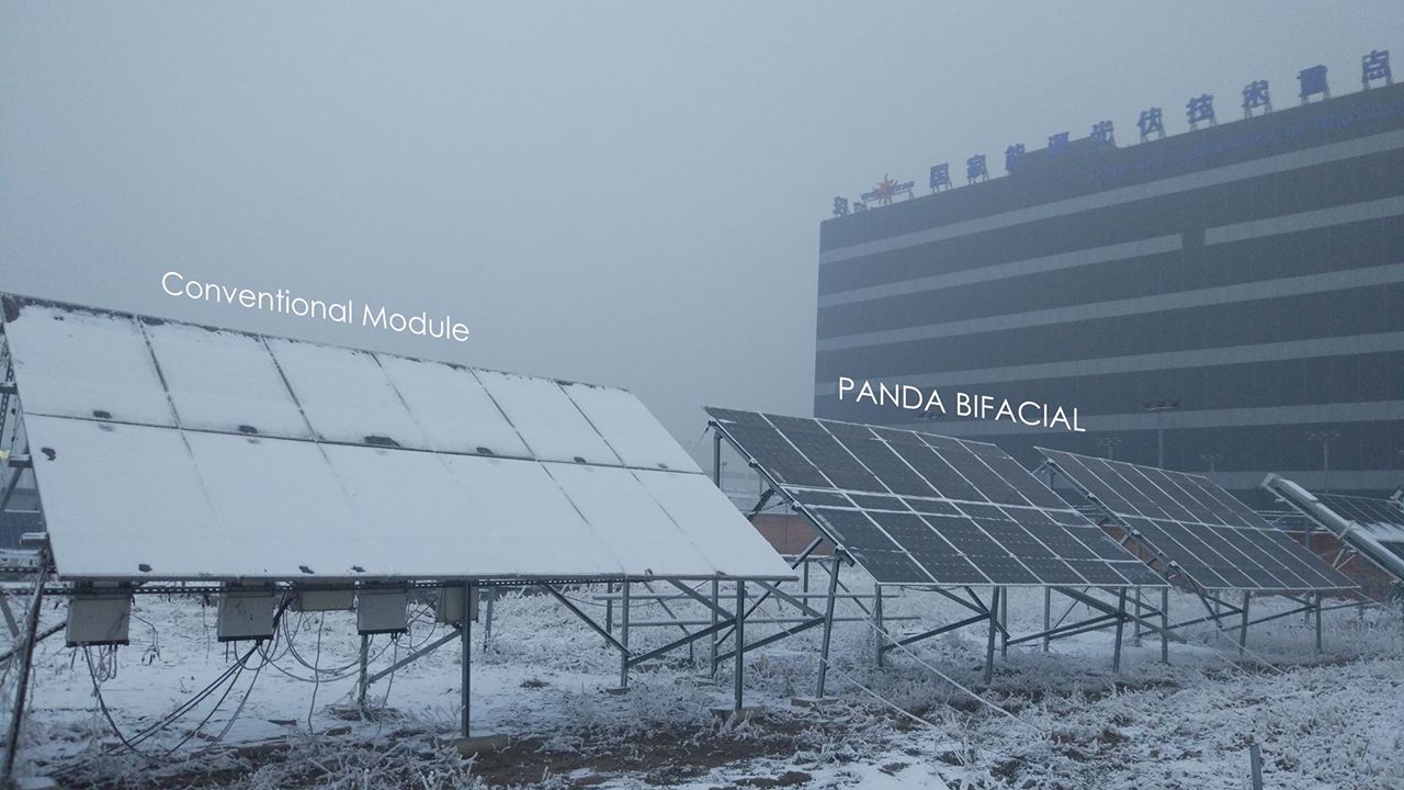 Уникальная технология самоочистки модуля PANDA BIFACIAL компании Yingli
